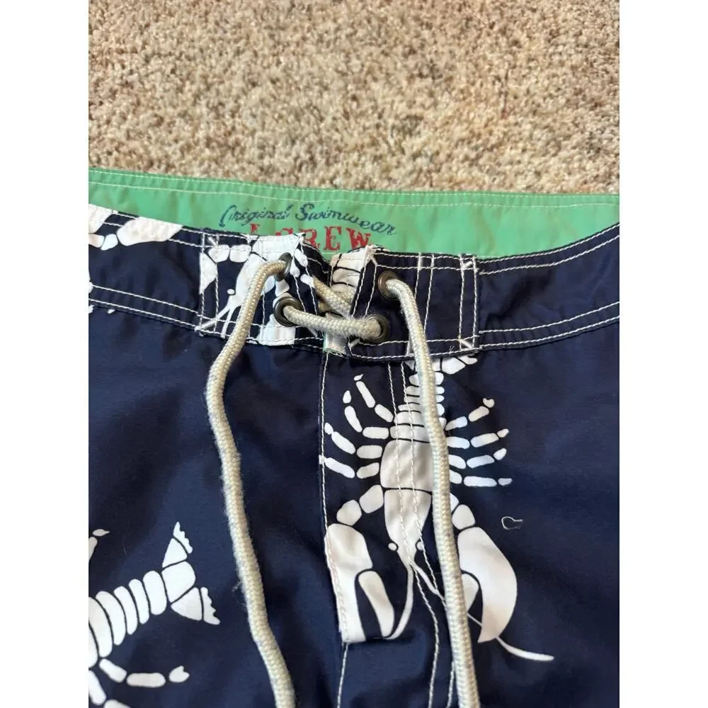 J. CREW Men's swim trunks/Suit size 36, Blue with Lobsters